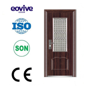 Steel door interior decoration classic design oval glass steel door